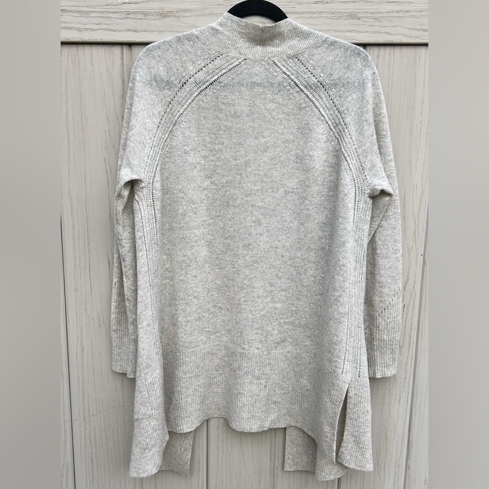 White + Warren Pointelle Open Cashmere Cardigan - Picture 3 of 3